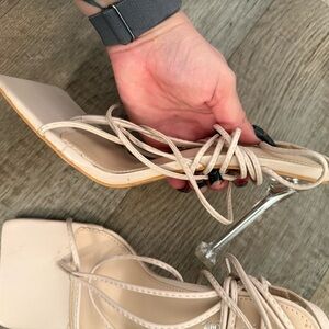 Elegant Cream Strappy Heels